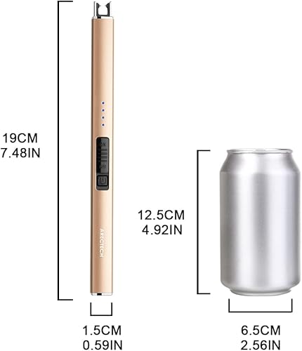 Miniatura 19 de ARECTECH Encendedor de velas eléctrico con cable tipo C, regalo de cumpleaños para hombres, mujeres, esposa, encendedores de arco de plasma Negro