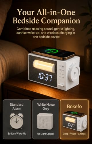 Sunrise Alarm Clock with Sound Machine Wake Up Light and Wireless Charger - image 6