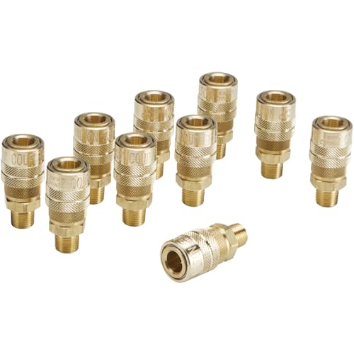 Milton (716) 1/4" Male NPT M Style (Industrial) Air fitting Quick Connect Coupler - Box of 10 by Milton - Used condition - US$19.36