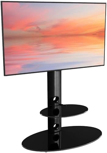Miniatura 3 de AVF Soporte de suelo de acero para TV con columna de montaje para TV de 32" a 65" en negro