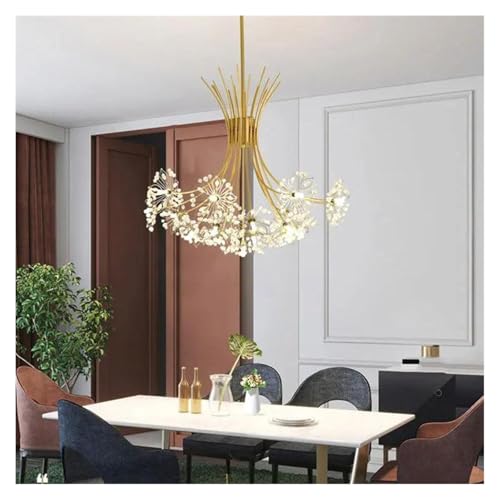 Lustre moderne pissenlit LED doré suspension créative luminaire décoratif d'intérieur 45cm