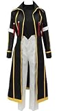 Poetic Walk Anime Mens Costume 3PCS Cosplay Cloak Suit Uniform Halloween Outfit Whole Set (Black, X-Large)