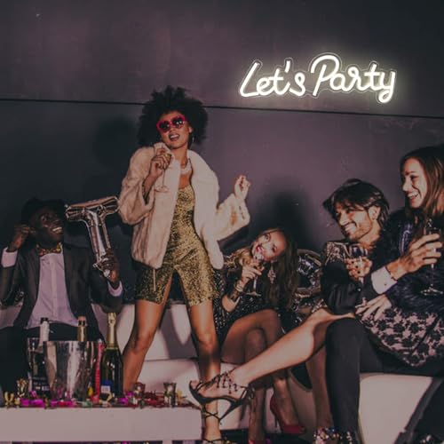 Image of Let's Party Neon Sign Party LED Neon Lights for Bedroom Wall Decor