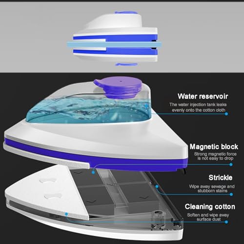 Limpiador de Cristales Magnético, Inicio Lateral Doble Magnético Ventana Limpiador, Cristal Lado de la Superficie Herramientas Cepillo de Limpieza, para Ventanas Espesor 3-8 mm - imagen 4