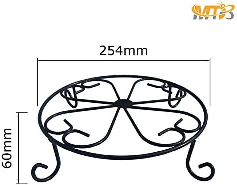 MTB 6 Pack Black Metal Potted Small Plant Stand Set for Indoor and Outdoor Plants 10 inches Flower Pot Planter Metal Rust Proof Iron Garden Container Round Supports Rack for Planter Short Plant Stand