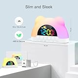 Kids Alarm Clock,Toddler Sleep Training Digital Alarm Clock with Sun & Moon,11 RGB Color Night Lights, OK to Wake Clock for Girls Boys Teens,Sleeping Reminder,Child lock,Dual Alarms,Type-C powered - Image 8