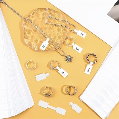Etiquetas para joyería que solucionan el desorden de precios en vitrinas con 10 rollos rectangulares 7