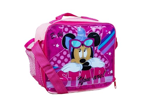 Minnie Mouse Character Lunch Bag for Kids - Insulated with Adjustable Strap - Lightweight and Perfect for School, Nursery, and Travel