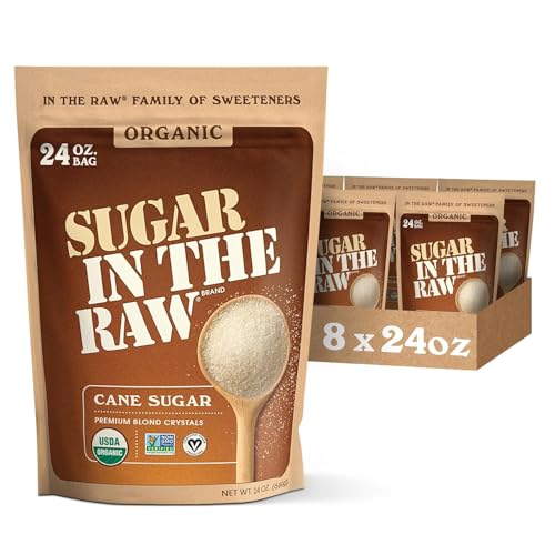 IN THE RAW Organic Granulated Sugar, 24 oz Bag (8-Pack)
