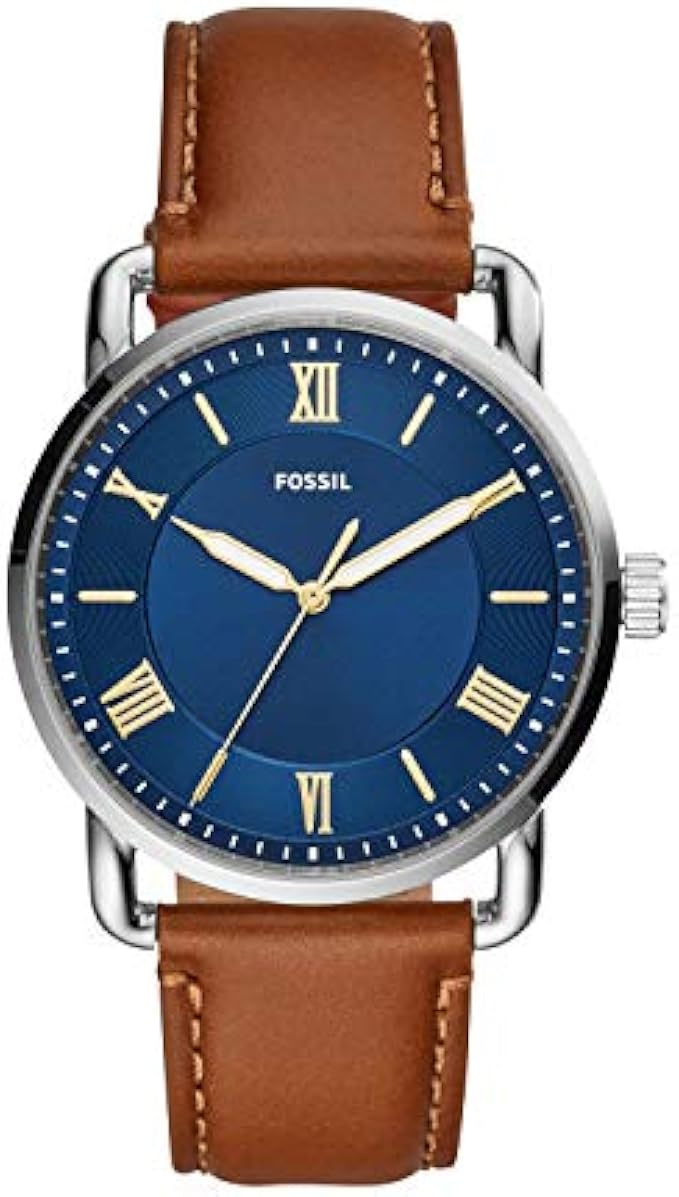 Fossil Men's Copeland Stainless Steel and Leather Casual Quartz Watch