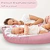 Hooyax Baby Lounger Cover Only, 100% Cotton Newborn Nest Cover, Soft Portable Baby Nest Replacement Cover for Boys Girls, Breathable Infant Lounger Covers, Baby Essential (Bow Flower) #4