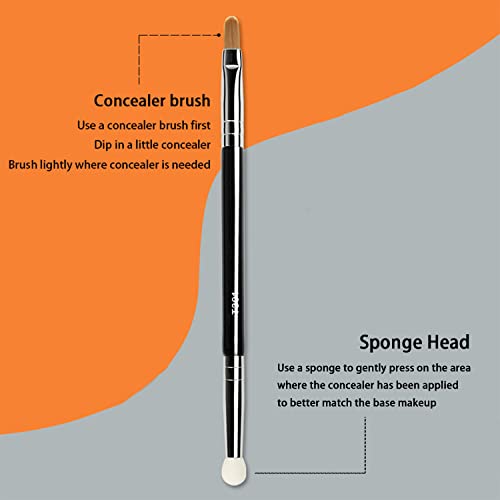Ksvsonrvi 2 pincéis corretivos de ponta dupla, mini pincel de maquiagem de ponta dupla sob os olhos