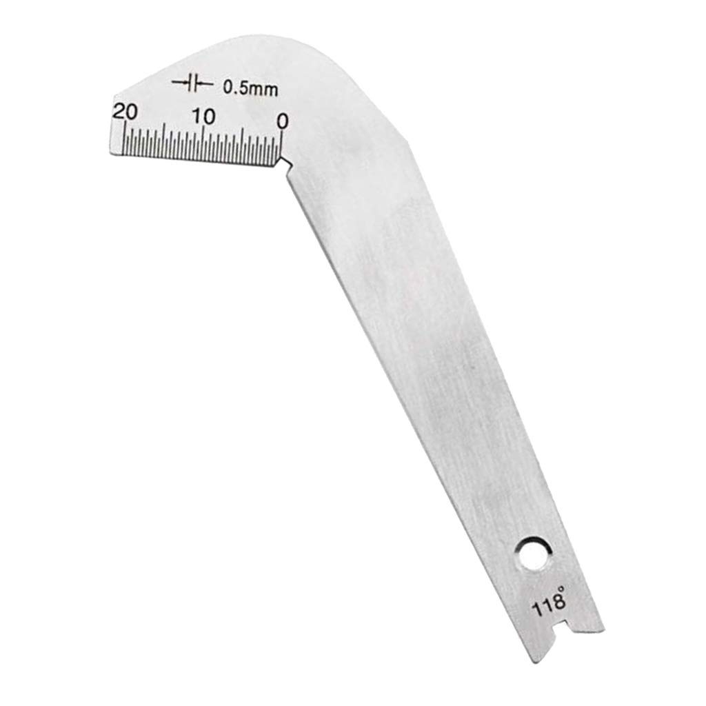 Stainless Steel Dill Bit Measuring Gauge Angle Front Edge Meter 118