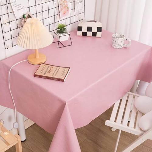 FANSU Nappe Exterieur Jardin Impermeable Rectangulaire PVC, Couleur Unie Toile Cirée Nappe Anti Tache Plastique pour Fête Anniversaire Salle à Manger...
