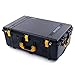 Black & Yellow Pelican 1650 case with Grey CVPKG dividers & mesh lid Organizer.