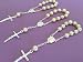 25 Pc Off White Crystal Pearls Baptism Favors Mini Rosaries Silver Plated/ Recuerditos De Bautismo/ Christening Favors/ Decenarios/ Decades/ Finger Rosaries