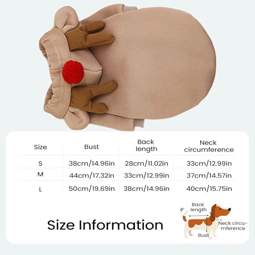 Lpoppcx Rentier Kostüm Für Hunde | Neuheit 3D Rentier Ohren,Weihnachtsoutfit für Hunde,für Geburtstagsfeier und Cosplay für Feiertage und Winter
