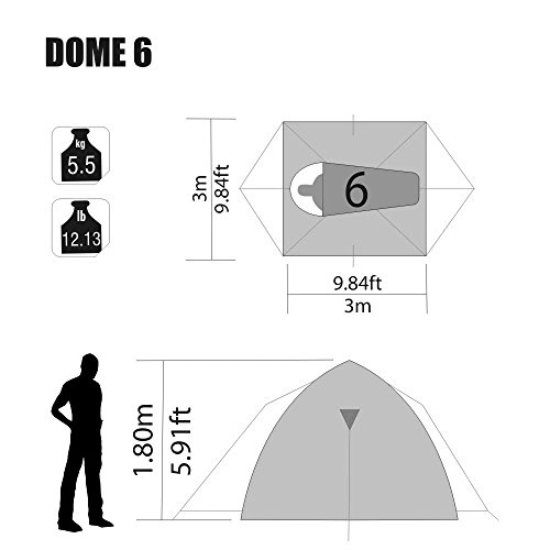 Barraca Dome Iglú 6 Pessoas Prata E Azul Sobreteto 155560 Ntk