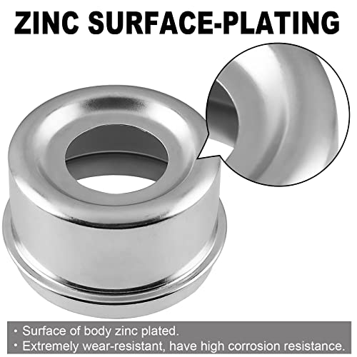 Trailer Bearing Dust Cap 2.44 In Trailer Axle Dust Cap With 8 Rubber Plugs Heavy Duty Grease Covers Bolt Metal Trailer Hub Dust Caps Replacement For Most 5200-6000Lbs Trailer Dexter Trailer Camper Rv… #TOP4