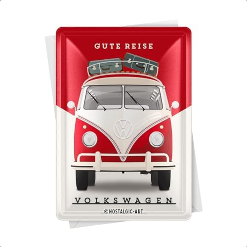 Retro Blechpostkarte „You Make Me Happy“ – 10x14 Cm, Mit Umschlag, Made In Germany