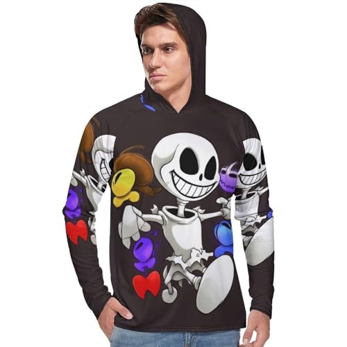 Mens UPF 50+ Sun Protection Hoodie Rash Guard Long Sleeve Sun Shirt Hiking Undertail Fishing Hoodie-2