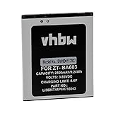 vhbw Akku kompatibel mit ZTE BA520, BA603, Blade A520, Blade A520C, Blade A520C Dual SIM Handy Smartphone Telefon (2400mAh, 3,85V, Li-Ion)