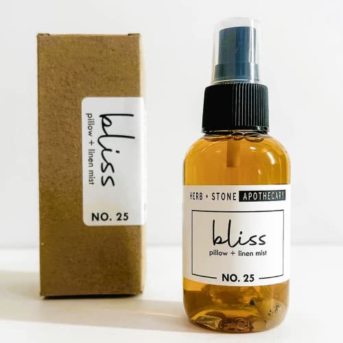 Luxury Linen Spray For Bedding - All Natural Pillow Mist And Room Spray Air Freshener - Long Lasting Fabric Refresher Spray For Your Entire Home - Herb + Stone Apothecary (Bliss) #TOP5