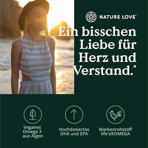 Algenöl-Kapseln Nature Love Omega 3 vegan, hochdosiert