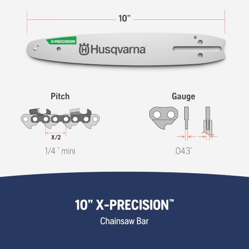 Image of Husqvarna X-PRECISION 10 inch Chainsaw Bar, 1 /4 inch Mini Pitch, .043 inch Gauge