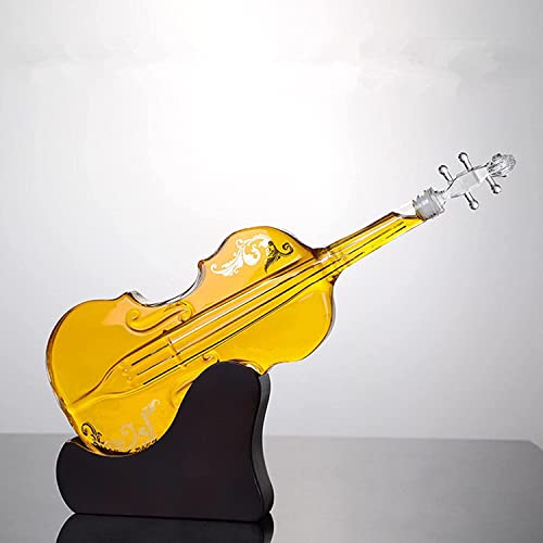 XUERUIGANG Whiskey Decanter,Creative Liquor Decanter,Violin Liquor Decanter,Wine Decanter with Cork,Glass Decanter,Wine Bottle,for Scotch Liquor Bourbon or Wine (800ML)