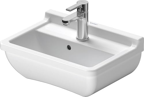Duravit Handwaschbecken Starck 3 45cm, mit Überlauf, 0750450000, Farbe: Weiß