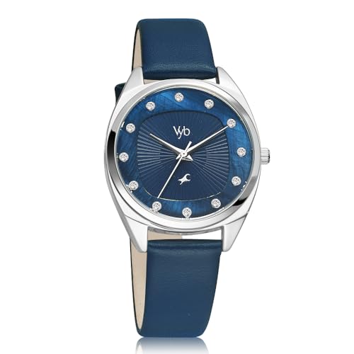 Fastrack Vyb Spotlight Quartz Analog Blue Dial Leather Strap Watch for Girls-FV60023SL02W (B0CT8RVYC7) Amazon Price History, Amazon Price Tracker