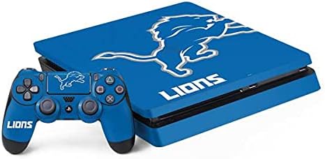 Skinit Decal Gaming Skin Compatible with PS4 Slim Bundle - Officially Licensed NFL Detroit Lions Design