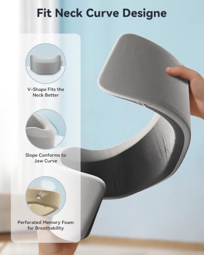 Image of Neck Brace for Sleeping, for Relief Neck Pain and Provide Support Soft Cervical Collar, Neck Support Keep Vertebrae Stable & Aligned Relief of Cervical Spine Pressure (Light Gray Small Size)