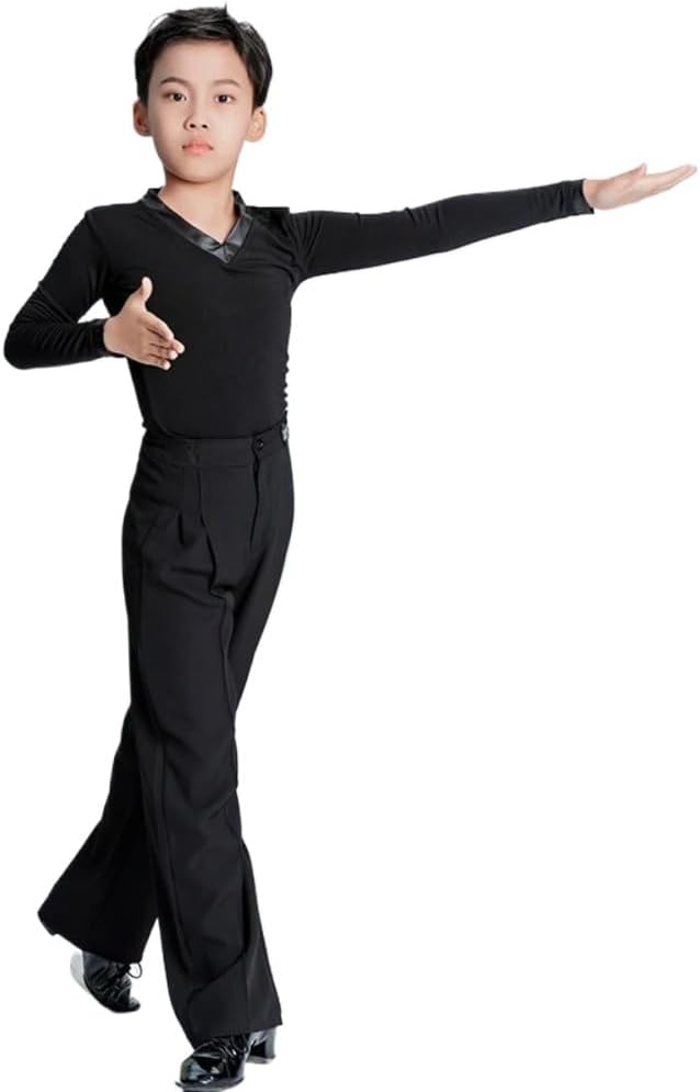 Boy's Latin Dance Shirt and Pants Classical Latin Ballroom Dancing Modern Waltz Dancing Practice Wear Boy Cha Cha Samba Suit