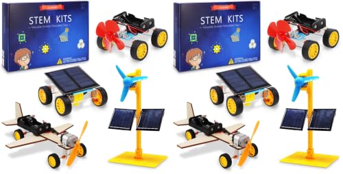 Image of STEM Building Toys for Kids Ages 8-12, Science Experiments & Solar Car Projects (Pack of 2)