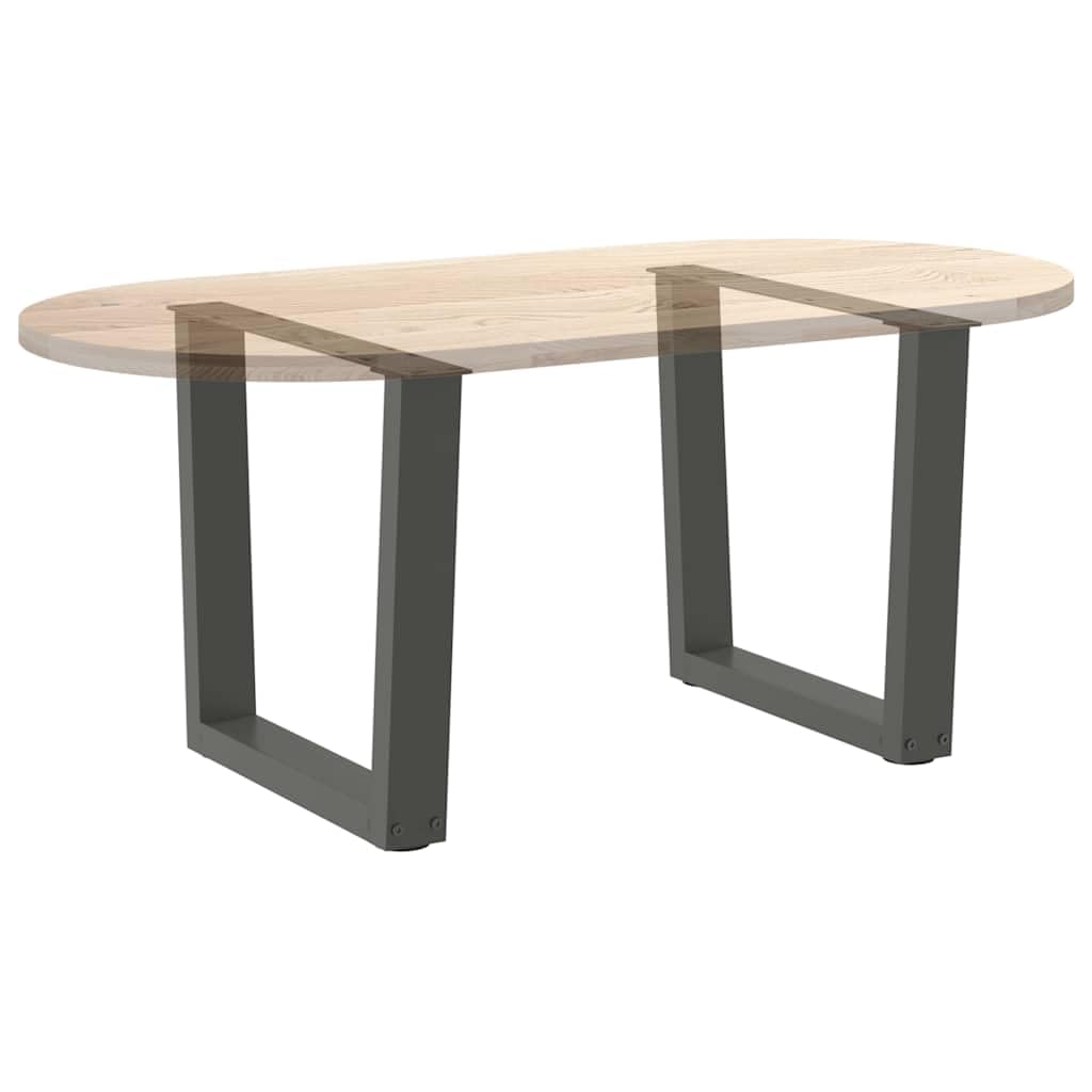 Nogi do stolika kawowego w kształcie litery V, 2 sztuki, kolor antracytowy, stal malowana proszkowo, 50 x (42 – 43,3) cm, z regulowanymi poziomami do stolika kawowego, stabilny montaż za