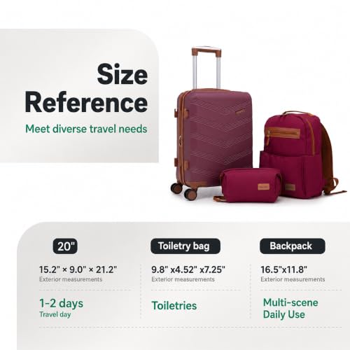 Image of CONCEPTEN Expandable Carry on Luggage 3 Piece Suitcases with Spinner Wheels