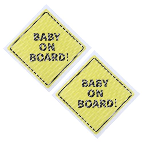 Baby On Boards Warning Stickers Reflective & Infant in Car Warning Adhesive Car Sticker for All Vehicle Type Adhesive Sticker