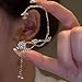 Elegant Camellias and Tassels Ear Cuff Sparkling Zircon Flower Clip on Earring Accessory for Women Fashion Jewelry