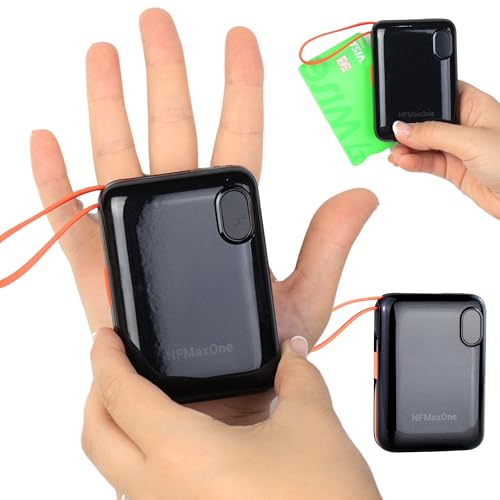 Bateria Externa Carga Rapida 10.000 MaH – Mini Power Bank Portatil con Pantalla LED USB – Batería Compatible con iPhone 14 13 12 Samsung Huawei Nero – Puertos USB.06