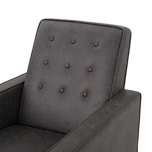 Christopher Knight Home Mervynn Mid-Century Modern Microfiber Recliners, 2-Pcs Set, Slate / Dark Espresso
