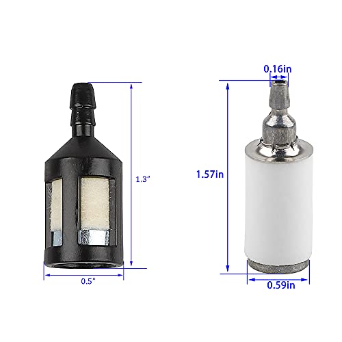 HUSWELL 4 Size 4 Feet Fuel Line Primer Bulb Fuel Filter kit for Small Engine Zama Husqvarna Poulan Craftman Ryobi Homelite Chainsaw Trimmer Blower Weed Eater Carburetor