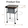 Rolling Grill Side Table for 18"/22" Weber Charcoal Kettle Grills,Outdoor Prep Stand with Wheels, Mesh Racks and Storage,for Backyard BBQ,Camping, Home Party #1