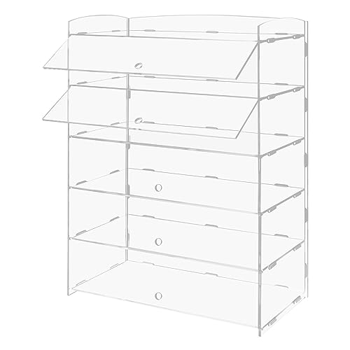 5 Layer Acrylic Display Case, Countertop Bakery Display Case, Cookie Candy Display Shelves Cabinet Showcase for Donuts Bread Cupcakes Fruit for Home Party Snack Bars Cafes Bakeries(5 Layer)