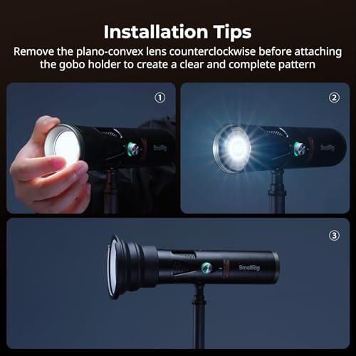 SMALLRIG RF20C Portable LED Photography Flashlight, 20W Dimmable 5 Color Fill Light, CRI 97+, TLCI 99+, 10000mAh Zoom Video Light with Gobos Silicone Gobo Holder for Video, Content Creators - 5335 - 4