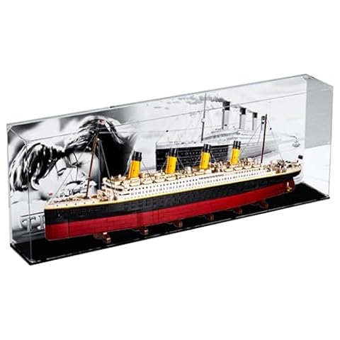 QIXINDGYH Akrylowa gablota do Lego 10294 Titanic, gablota, chroń i udekoruj model, pyłoszczelne przechowywanie, wymiary 140 x 19,8 x 49,8 cm