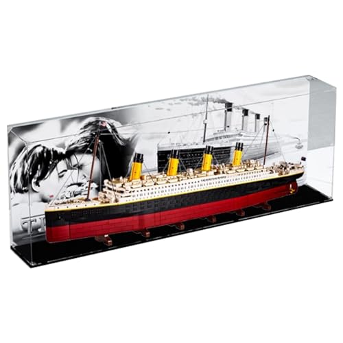 QIXINDGYH Akrylowa gablota do Lego 10294 Titanic, gablota, chroń i udekoruj model, pyłoszczelne przechowywanie, wymiary 140 x 19,8 x 49,8 cm