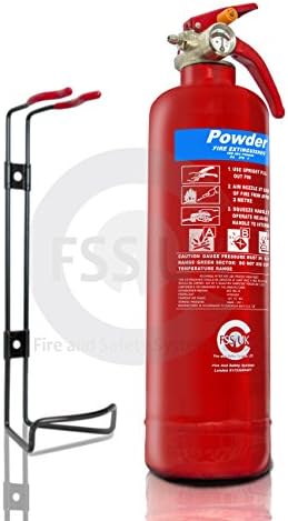 Premium FSS UK 1 KG ABC Dry Powder BSI KITEMARKED FIRE Extinguisher with CE Marked FIRE Blanket. Ideal for Homes Boats Kitchen Workplace Offices Cars Vans Warehouses GARAGES Hotels Restaurants