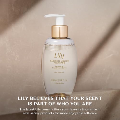 O Boticário Lily Satin Body Wash, Sophisticated Bath & Shower Gel Soap for Luxurious Soft Skin, Lily Fragrance Scented, 8.4 Ounce (250ml) by O BOTICARIO - Image 4